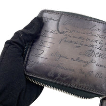 Load image into Gallery viewer, Berluti Itauba Square Compact Wallet Dark Gray Leather
