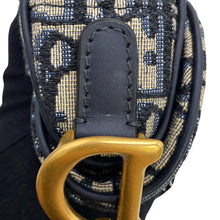 将图像加载到图库查看器中，Dior Oblique Saddlebag Mini Navy/BeigeM0447CTZQ_M928 Canvas Leather

