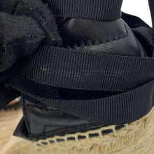 Load image into Gallery viewer, GUCCI GG Marmont Lace-up Espadrille Wedge Heels Black573023 BTM00 1000 Leather Size 34.5

