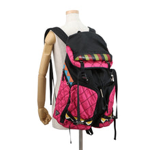Load image into Gallery viewer, PRADA Backpack Black/Fuchsia/Multicolor2VZ136 Nylon Leather
