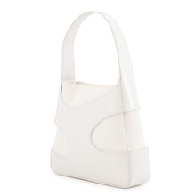 Load image into Gallery viewer, Ferragamo Cutout Handbag White213487 Leather Canvas Size Small
