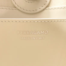 Load image into Gallery viewer, Ferragamo Cutout Handbag White213487 Leather Canvas Size Small
