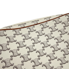 将图像加载到图库查看器中，CELINE Triomphe Logo Shoulder Ivory/Brown194502 PVC Leather Size Medium
