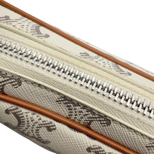 将图像加载到图库查看器中，CELINE Triomphe Logo Shoulder Ivory/Brown194502 PVC Leather Size Medium
