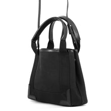 Load image into Gallery viewer, BALENCIAGA NavyCabas Black390346AQ38N1000 Canvas Leather Size XS

