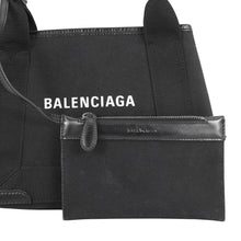Load image into Gallery viewer, BALENCIAGA NavyCabas Black390346AQ38N1000 Canvas Leather Size XS
