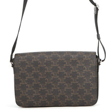 Load image into Gallery viewer, CELINE Triomphe Flap Shoulder Black/Brown111592ETH.38SI PVC Leather
