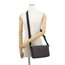 Load image into Gallery viewer, CELINE Triomphe Flap Shoulder Black/Brown111592ETH.38SI PVC Leather
