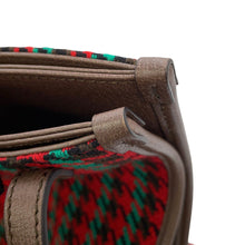 Load image into Gallery viewer, GUCCI Interlocking G Houndstooth 2-Way Bag Red/Multicolor644994 Canvas Leather
