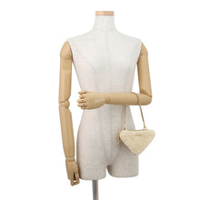Load image into Gallery viewer, PRADA Triangle W Mini Pouch 2WAY Bag Beige1NR015 Fur Leather
