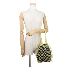 Load image into Gallery viewer, PRADA Mesh Tote Bag Yellow/Black1BC072 Leather Nylon
