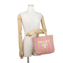 Load image into Gallery viewer, PRADA Crochet basket bag Beige/Pink1BG422 Raffia
