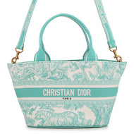 Dior Toile de Jouy Embroidery Pannier Hat Bag AquamarineM1328CTDT_M51E Canvas