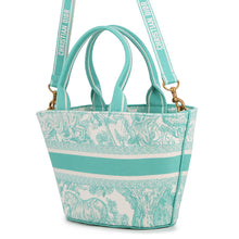 将图像加载到图库查看器中，Dior Toile de Jouy Embroidery Pannier Hat Bag AquamarineM1328CTDT_M51E Canvas
