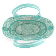 将图像加载到图库查看器中，Dior Toile de Jouy Embroidery Pannier Hat Bag AquamarineM1328CTDT_M51E Canvas
