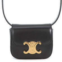 Load image into Gallery viewer, CELINE Claude Shoulder Bag Black10I513DPV.38NO Shiny Calf Leather Size Mini
