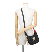 将图像加载到图库查看器中，Christian Louboutin Karasukai Shoulder Bag Black/Red1225182CM6S Leather Size Mini
