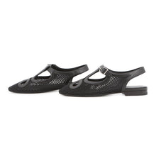 Load image into Gallery viewer, HERMES Kim ballet shoes Black Fabric Leather Size 35 1/2
