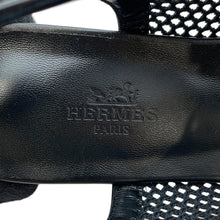 Load image into Gallery viewer, HERMES Kim ballet shoes Black Fabric Leather Size 35 1/2

