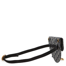 将图像加载到图库查看器中，Dior Oblique Saddle Belt Pouch Beige/NavyS5632CTZQ_M928 Canvas Leather

