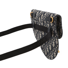 将图像加载到图库查看器中，Dior Oblique Saddle Belt Pouch Beige/NavyS5632CTZQ_M928 Canvas Leather
