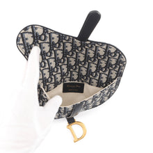 将图像加载到图库查看器中，Dior Oblique Saddle Belt Pouch Beige/NavyS5632CTZQ_M928 Canvas Leather
