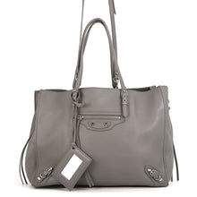 将图像加载到图库查看器中，BALENCIAGA Paper B4 Zip-Around 2-Way Bag Gray432596 Leather

