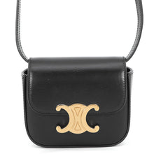 将图像加载到图库查看器中，CELINE Triomphe Claude Shoulder Bag Black10I513 Leather
