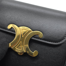 将图像加载到图库查看器中，CELINE Triomphe Claude Shoulder Bag Black10I513 Leather
