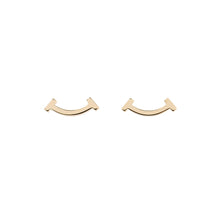 将图像加载到图库查看器中，TIFFANY&amp;Co. T Smile Mini Earrings Size Mini60150766 18K Yellow Gold
