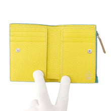 将图像加载到图库查看器中，GUCCI Compact wallet Turquise Blue/Yellow835076 Leather
