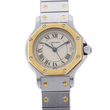 将图像加载到图库查看器中，CARTIER Santos Octagon SM W25mm Stainless Steel K18YG Ivory DialW2001683
