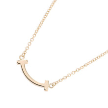 将图像加载到图库查看器中，TIFFANY&amp;Co. T Smile Necklace Size Mini62617640 18K Yellow Gold
