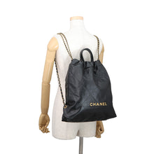 Load image into Gallery viewer, CHANEL CHANEL22 Backpack BlackAS3313 Shiny Calf Leather Size Large
