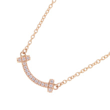 将图像加载到图库查看器中，TIFFANY&amp;Co. T Smile Necklace Size Mini62617772 18K Pink Gold
