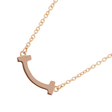 将图像加载到图库查看器中，TIFFANY&amp;Co. T Smile Necklace Size Mini62617772 18K Pink Gold
