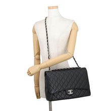 将图像加载到图库查看器中，CHANEL Matelasse Double Flap ChainShoulder BlackA58601 Caviar Leather Size 34
