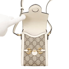 Load image into Gallery viewer, GUCCI Horsebit 1955 GG Supreme Shoulder Bag Beige/Brown/White625615 GG Supreme Leather
