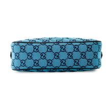 Load image into Gallery viewer, GUCCI Quilted GG Marmont Shoulder Bag Blue/Black447632 GG Canvas Leather Size Small
