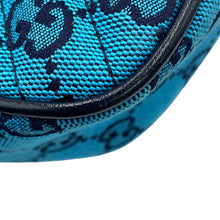Load image into Gallery viewer, GUCCI Quilted GG Marmont Shoulder Bag Blue/Black447632 GG Canvas Leather Size Small
