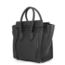 将图像加载到图库查看器中，CELINE Luggage Shopper Tote Bag Black167793DRU.38NO Leather Size micro
