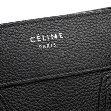 将图像加载到图库查看器中，CELINE Luggage Shopper Tote Bag Black167793DRU.38NO Leather Size micro
