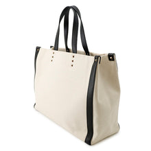 Load image into Gallery viewer, Valentino Garavani VLTN Lock Studded Tote Bag Ivory/BlackTW2B0D21FWB Canvas Leather
