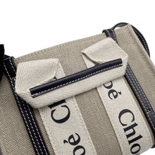 Load image into Gallery viewer, Chloe Woody 2WAYBag Beige/BlackCHC22AP237I26 Canvas Leather Size Mini
