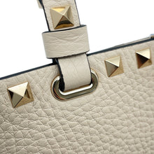 Load image into Gallery viewer, Valentino Garavani Rock Studded Tote Bag Light Ivory7W2B0S20VSF_I16 Grained Calf Leather Size Small
