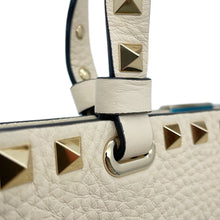 Load image into Gallery viewer, Valentino Garavani Rock Studded Tote Bag Light Ivory7W2B0S20VSF_I16 Grained Calf Leather Size Small
