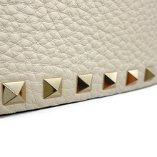 Load image into Gallery viewer, Valentino Garavani Rock Studded Tote Bag Light Ivory7W2B0S20VSF_I16 Grained Calf Leather Size Small
