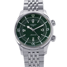 将图像加载到图库查看器中，LONGINES Legend diver W39mm Stainless Steel Green DialL3.764.4.06.6
