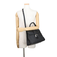 将图像加载到图库查看器中，Delvaux Delvaux Brion Black Calf Leather Size MM
