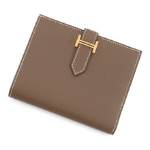Load image into Gallery viewer, HERMES Bean compact Etoupe Veau Madame
